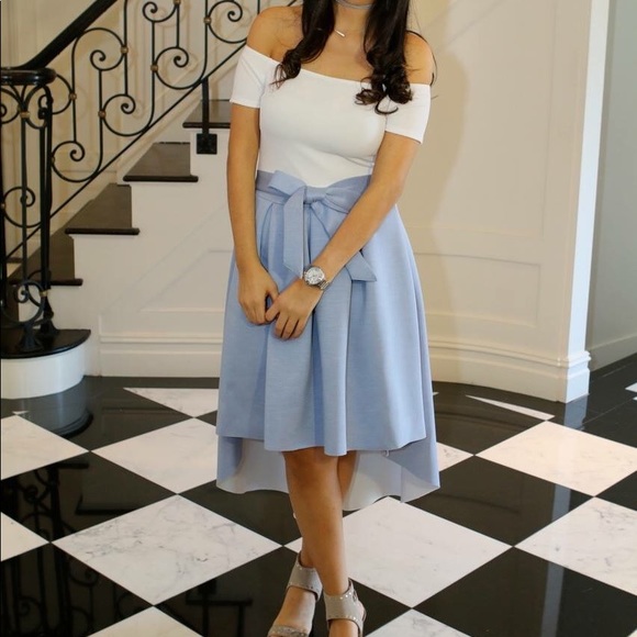 boutique Dresses & Skirts - Off the Shoulder High Low Bow boutique dress